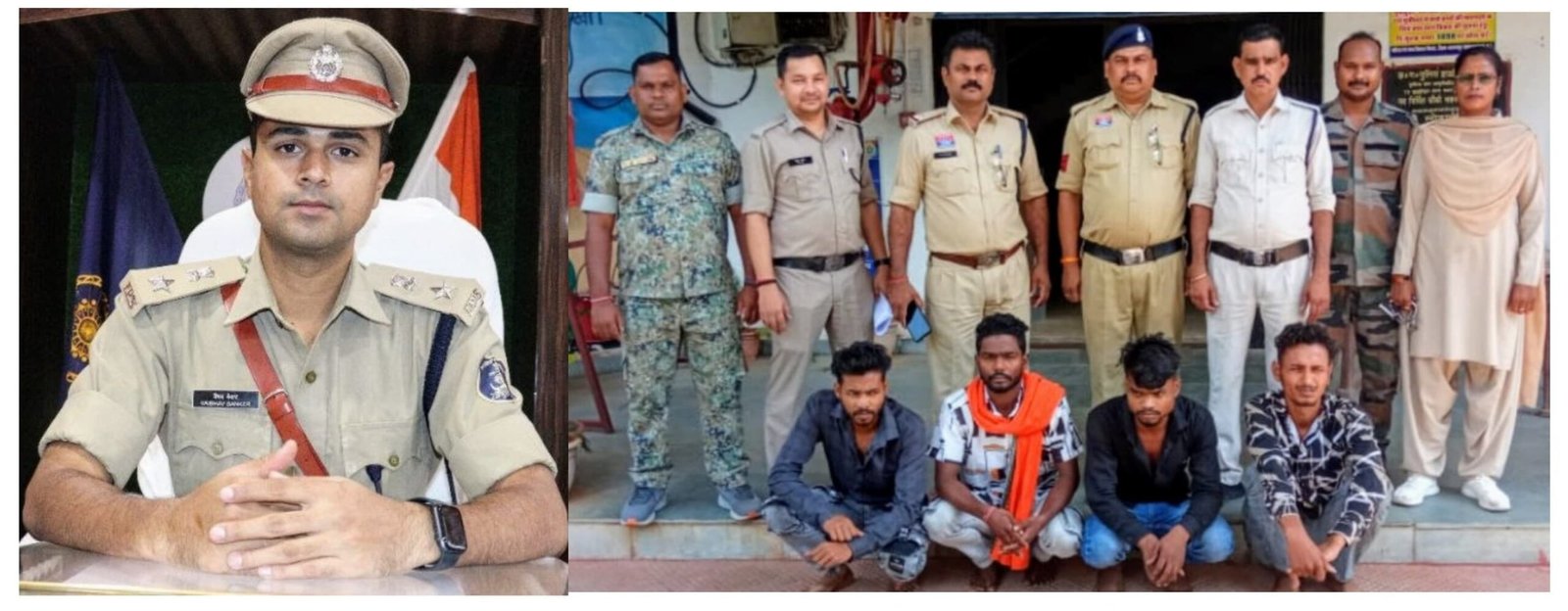 बलरामपुर जिले में चार अन्तर्राज्जीय तस्करों से नव लाख रुपए का गांजा जब्त